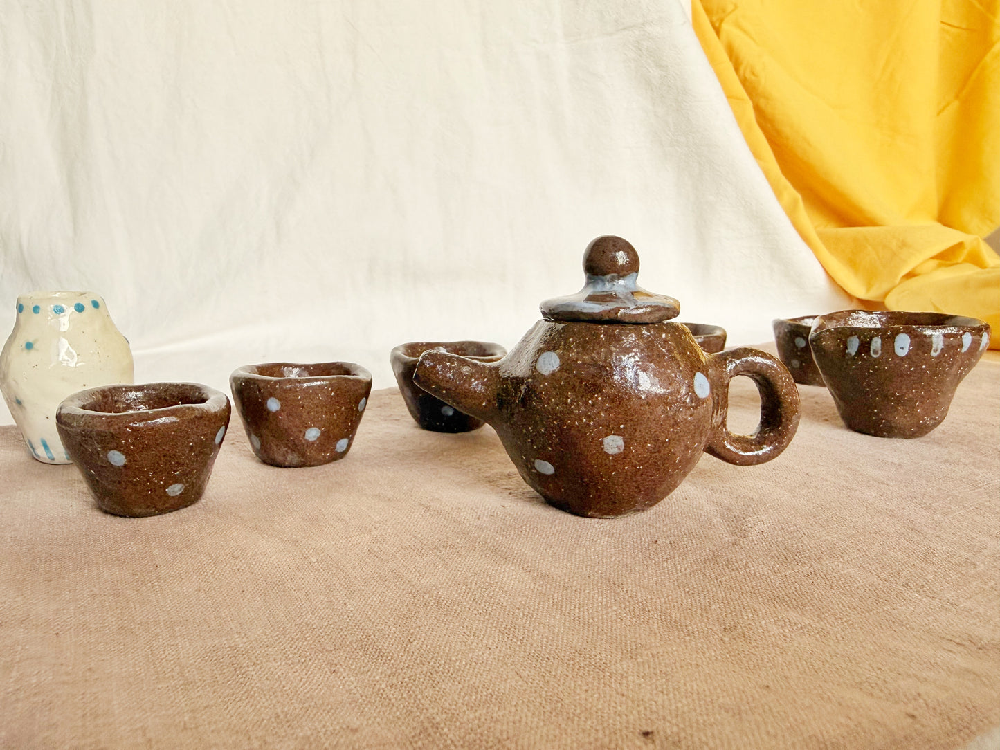 Handcrafted Ceramic Tea Set for Kids – Real Practical Life Learning Toy